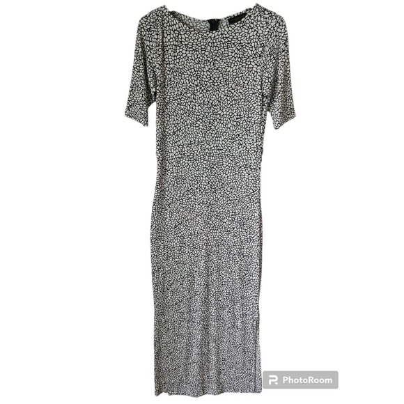 DONNA KARAN New York Women's Short Sleeve Abstract Print Stretch‎ Maxi Dress XS - Picture 1 of 9